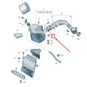 AUDI A4 Avant B8 Air Filter Housing Lock Bar 8K0129797 ORIGINAL