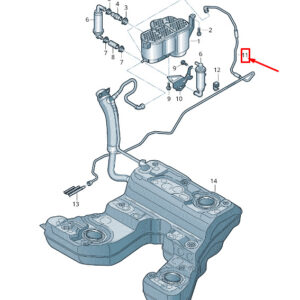 AUDI A8 4H Rear Right Fuel Tank Breather Line 4H0201995G ORIGINAL