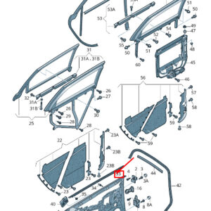 AUDI A6 Avant C6 Rear Left Outer Window Aperture Seal 4F0839477A ORIGINAL