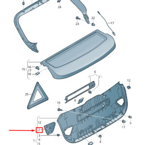 AUDI A3 8V Rear Left Lid Panel Trim 8V3867657 4PK 8V38676574PK ORIGINAL