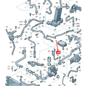 AUDI A8 4H Engine Coolant Hose 057121105E ORIGINAL