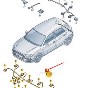 AUDI A1 GB Front Parking Sensor Wiring Set 82A971085K ORIGINAL