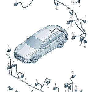 AUDI A6 4A C8 Rear Parking Aid Wiring Set 4K5971104AM ORIGINAL