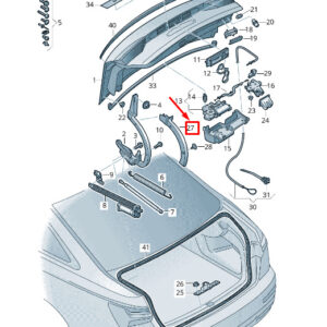 AUDI A6 4A C8 Left Deck Lid Hinge Cap 4K59718214PK ORIGINAL