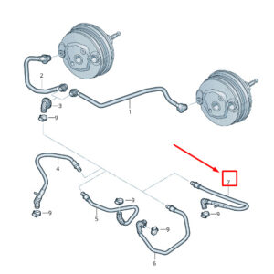AUDI Q5 8R Brake Booster Vacuum Pipe 8R0611931AD ORIGINAL