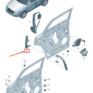 AUDI Q5 8R Rear Left Side Window Guide Rail 8R0839067C ORIGINAL
