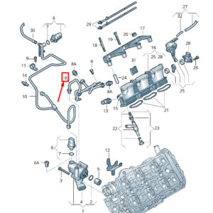 AUDI A6 Avant C6 Fuel Line 06E127501P ORIGINAL