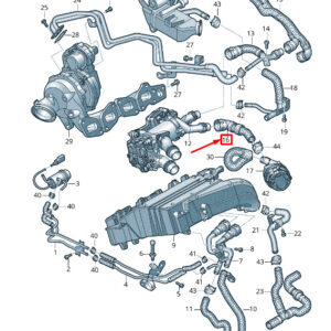 AUDI A4 8W Coolant Hose With Quick Release Coupling 05L121157AN ORIGINAL
