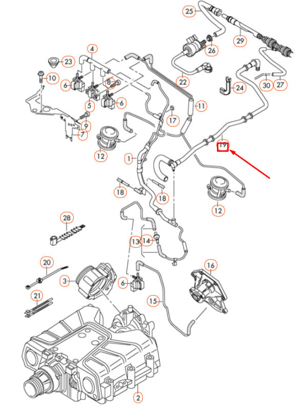AUDI A6 C7 Vacuum Pipe 06E133773DD ORIGINAL - Image 5
