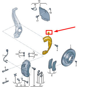 AUDI E-TRON GT Front Right Brake Disc Cover Plate 9J1615312 ORIGINAL