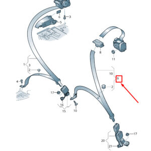 AUDI A4 Avant B9 Rear Center Seatbelt 8W0857807BGLE 8W0857807B GLE ORIGINAL