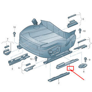 AUDI A8 4H Front Right Outer Seat Guide Rail Cover 4H0881458ADS5 ORIGINAL