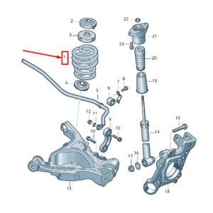AUDI A6 C6 Rear Coil Spring 4F0511115BK ORIGINAL