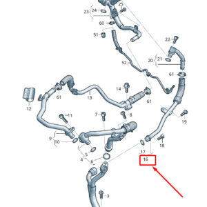 AUDI Q7 4M Engine Coolant Hose 057121667B ORIGINAL