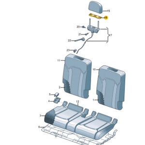 AUDI Q7 4M Rear Seat Headrest Cover 4M0885590LV8 ORIGINAL
