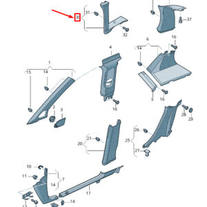 AUDI A3 Sportback 8P Right Upper C-Pillar Trim Panel 8P4867288DSBE ORIGINAL