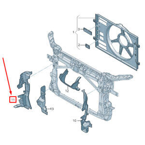 AUDI A3 Sportback 8V Right Engine Air Guide 8V0121284F ORIGINAL