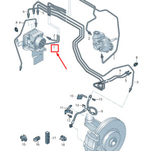 AUDI Q3 F3 Brake Pipe From Brake Cylinder To Hydraulics 5QH614739A ORIGINAL