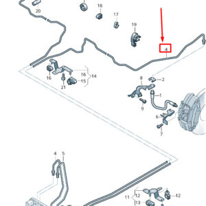 AUDI R8 4S Brake Pipe From Hydraulics To Brake Hose 4S0614725F ORIGINAL
