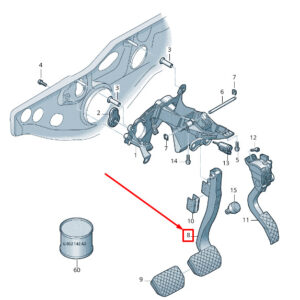 AUDI A6 Avant C6 Brake Pedal LHD 4F1723140C ORIGINAL