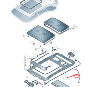 AUDI A4 Avant B9 Rear Sunroof Water Drain Hose 8W9877203A ORIGINAL