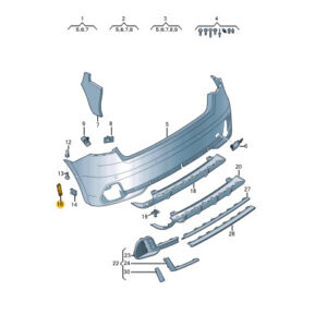 AUDI A1 Sportback GB Rear Left Bumper Adapter 82A807479 ORIGINAL