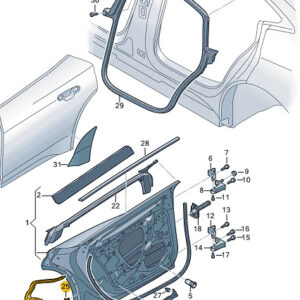 AUDI E-TRON GT Rear Right Door Shell Seal Rubber 4J3839776 ORIGINAL