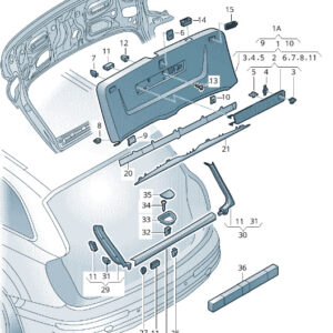 AUDI Q7 4M Upper Centre Rear Lid Trim Panel 4M0867606H4PK ORIGINAL