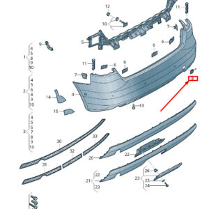AUDI A3 Sportback 8V Rear Right Bumper Tow Eye Cover 8V4807441AGRU ORIGINAL