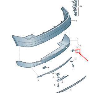 AUDI Q3 8U Rear Right Bumper Towing Eye Cover 8U0807442C1QP ORIGINAL