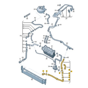 AUDI A1 Sportback GB Left Side Water Radiator Hose 2Q0122051AC ORIGINAL