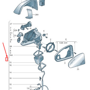Audi Q5 Fy front left mirror driven to 80B857409D9B9 New Original