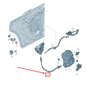 AUDI A8 4N Rear Door Latch Bowden Cable 4N0839315 ORIGINAL
