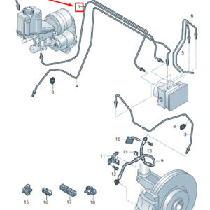 AUDI Q3 F3 Brake Pipe From Brake Cylinder To Hydraulics 5QK614739 ORIGINAL