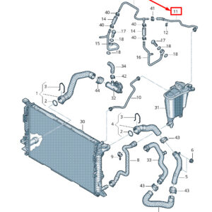 AUDI A5 Sportback 8T Engine Coolant Hose 8K0121081F ORIGINAL