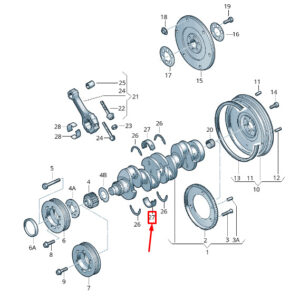 AUDI A4 Avant B7 Upper Engine Crankshaft Bearing Shell 050105561BLA ORIGINAL