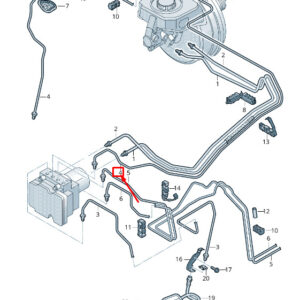 AUDI Q5 FY Brake Pipe From Hydraulics To Brake Hose 80A614724K ORIGINAL