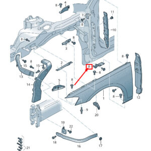 AUDI A8 4N Front Right Fender Bracket 4N0821150A ORIGINAL