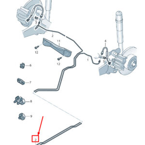 AUDI TT FV Brake Line From Connecting Piece To Brake Hose 8S0614742J ORIGINAL