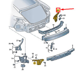 AUDI E-TRON GT Rear Right Bumper Bracket 4J3807126 ORIGINAL