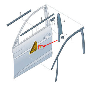 AUDI A1 GB Front Left Mirror Corner Seal 82G867367 ORIGINAL