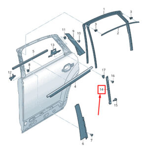 AUDI Q7 4M Rear Left Door Side Window Guide Rail 4M0839067 ORIGINAL