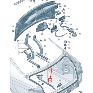 AUDI A8 4N Rear Right Trunk Lid Trim Cover 4N0827598 ORIGINAL
