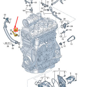 AUDI A3 Sportback 8Y Engine Coolant Return Pipe 06Q121065B ORIGINAL