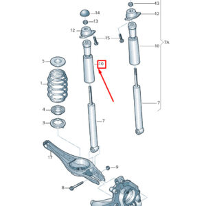 AUDI A3 Sportback 8V Rear Shock Absorber Stop Buffer 5Q0511358J ORIGINAL