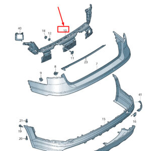 AUDI A4 Avant B9 Rear Center Bumper Cover Support Rail 8W9807385B ORIGINAL