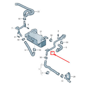 AUDI A8 4H Rear Left Engine Coolant Pipe 4H0121400S ORIGINAL