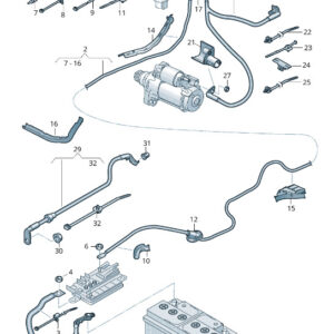 AUDI RS3 Battery + Wiring Set 8V0971225A ORIGINAL