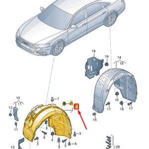 AUDI A8 D5 Front Right Inner Arch Liner 4N0821192D ORIGINAL