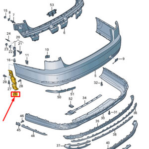 AUDI A8 D5 Rear Right Bumper Closing Element 4N0807096D ORIGINAL